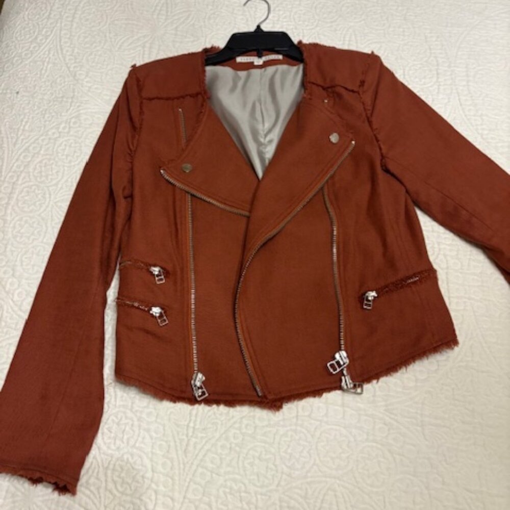 Veronica Beard Rust Fringe Blazer